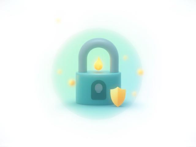 Ilustración de política de privacidad con íconos de seguridad y datos protegidos